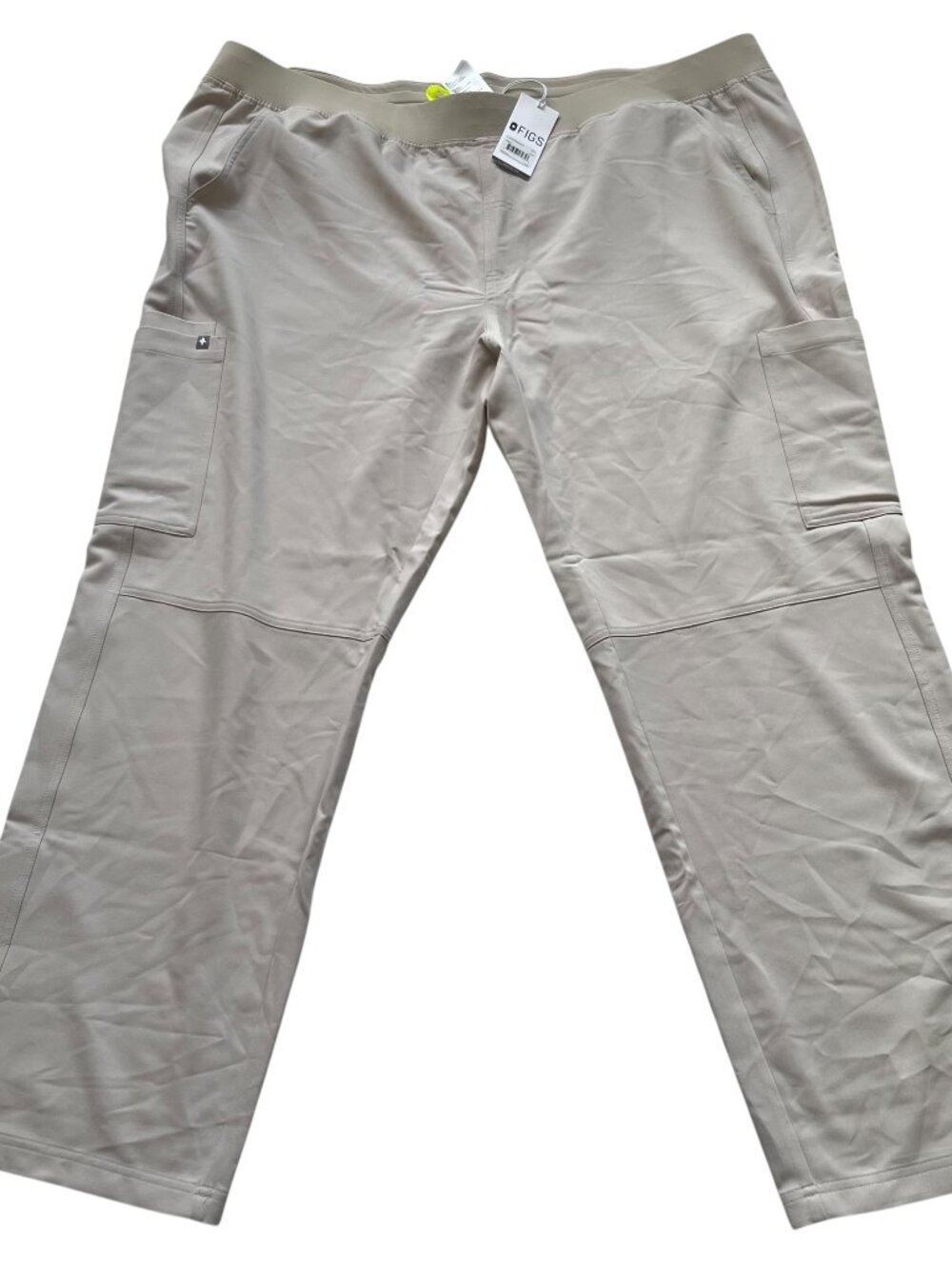 Figs Scrub pants Axim khaki beige mens 5XLT tall drawstring elastic waist